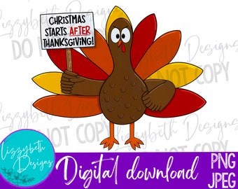 Picketing Mad Turkey Funny Thanksgiving PNG Sublimation Design