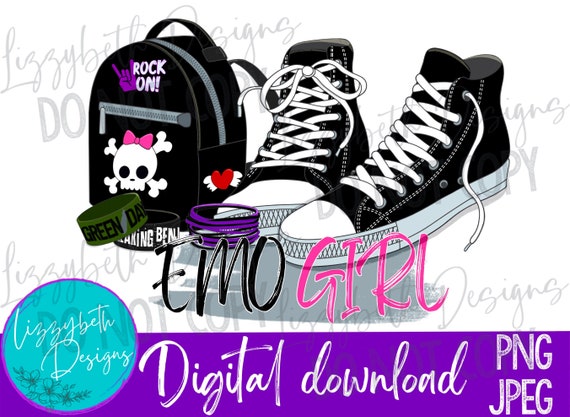 Emo Girl Gothic PNG Sublimation Design