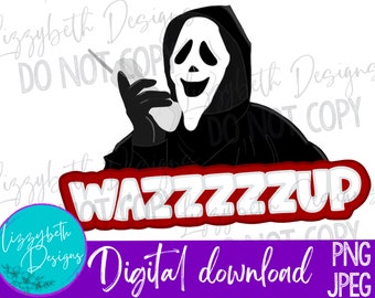 Wazzzup Stoned Ghostface Scary Movie PNG Sublimationsentwurf