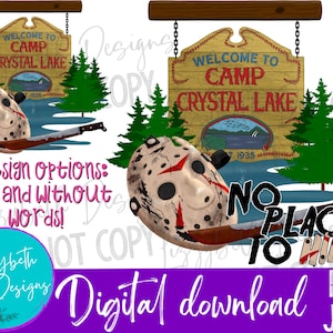 Jason Vorhees Camp Crystal Lake PNG Sublimation Design