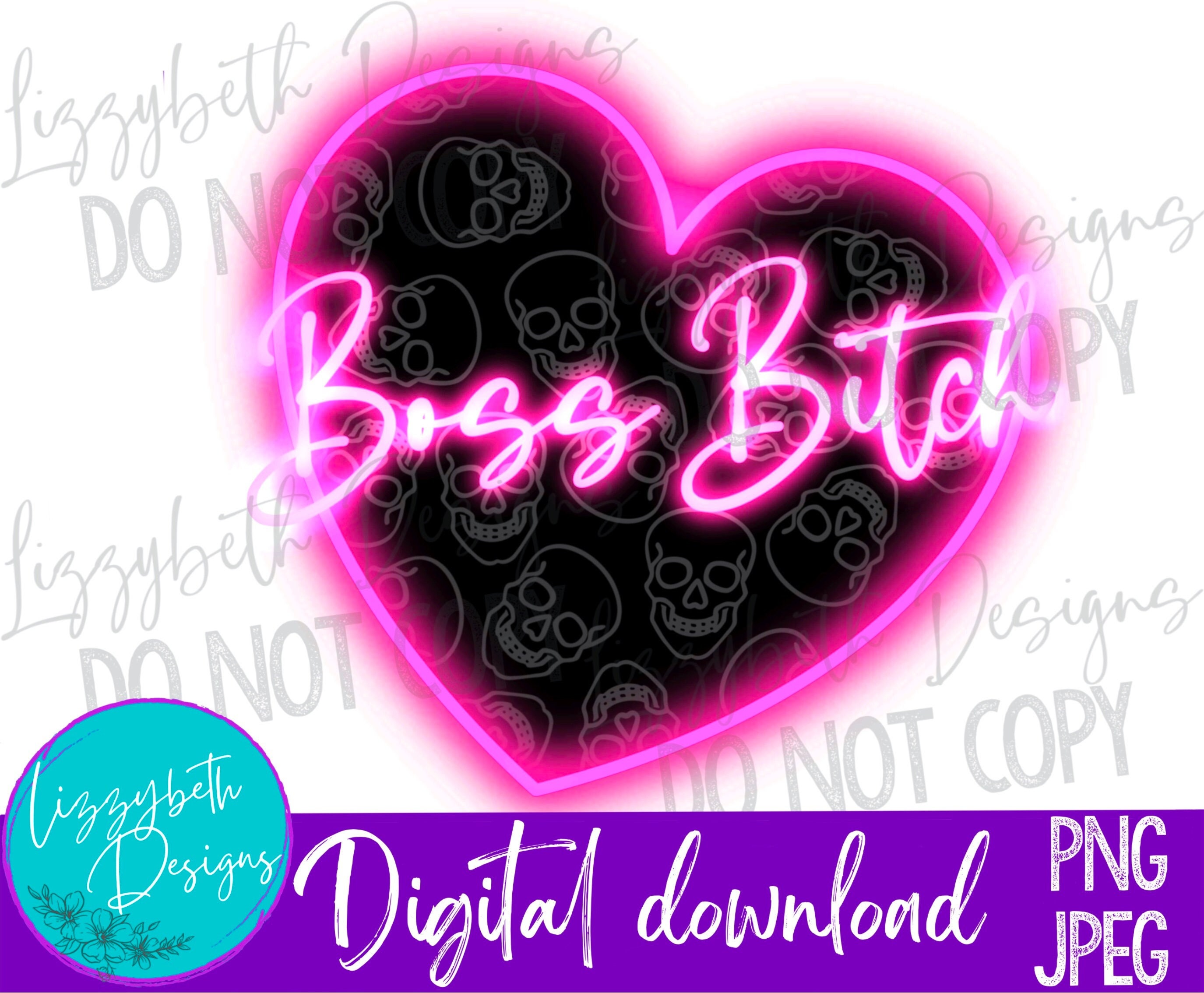 Emo Neon Boss Bitch PNG Sublimation Design - Etsy