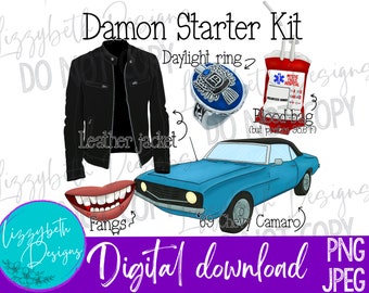 Damon Starter Kit TVD PNG Sublimation Design