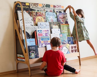 Front facing Bookshelf, Toddler shelf, Display shelf, Custom Montessori furniture up to 47"/120cm