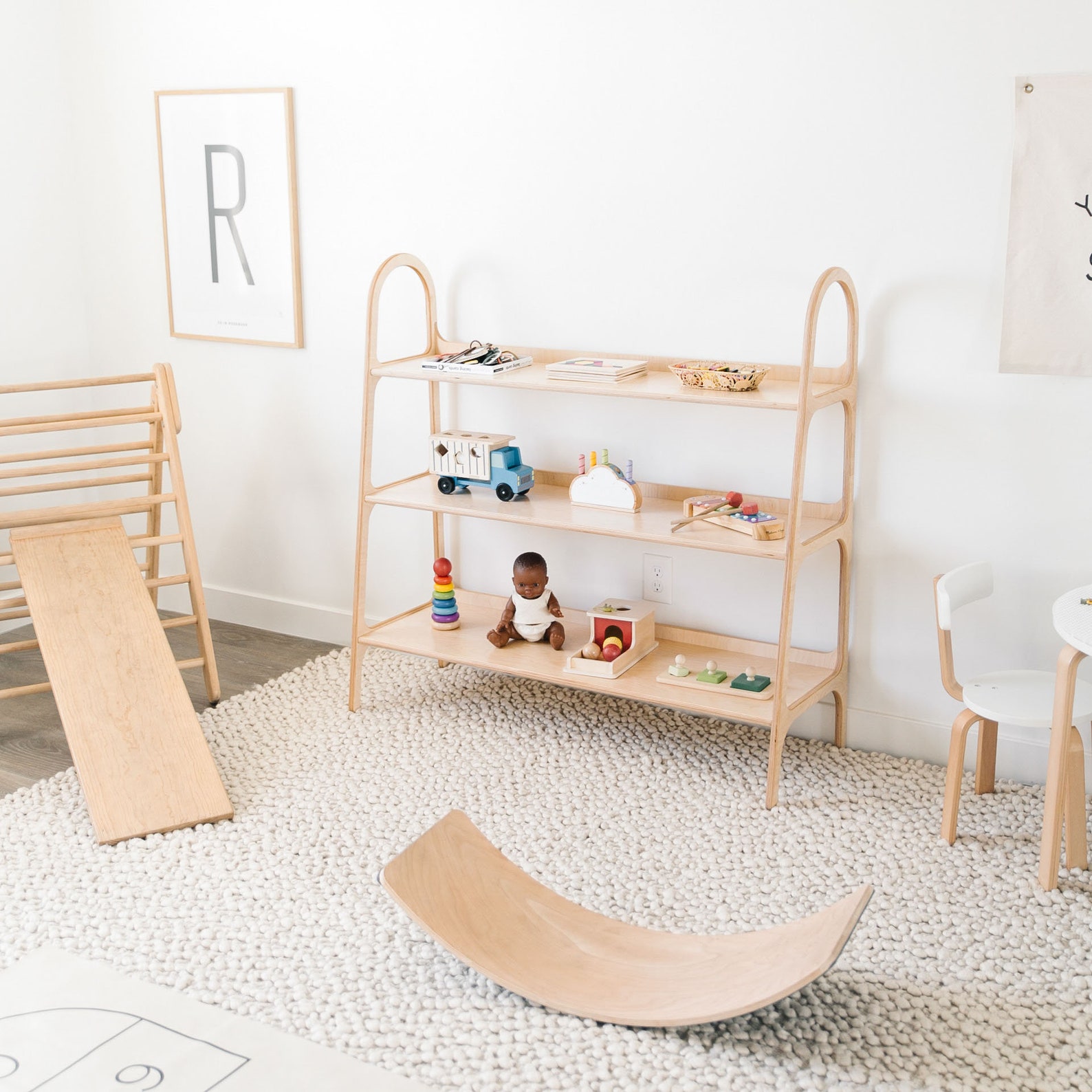 3 Shelves Montessori Toddler Toy Shelf Display Shelf Custom Etsy