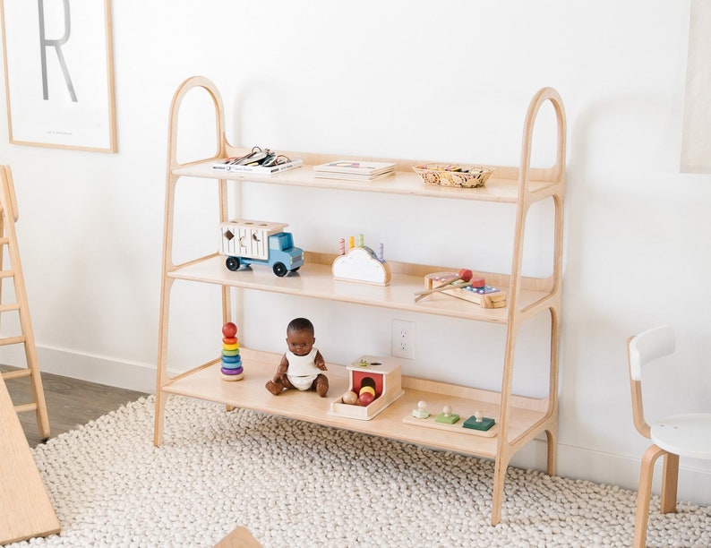 3 étagères Étagère pour jouets Montessori pour tout-petits, étagère de présentation, meubles Montessori personnalisés jusqu'à 47/120 cm image 2