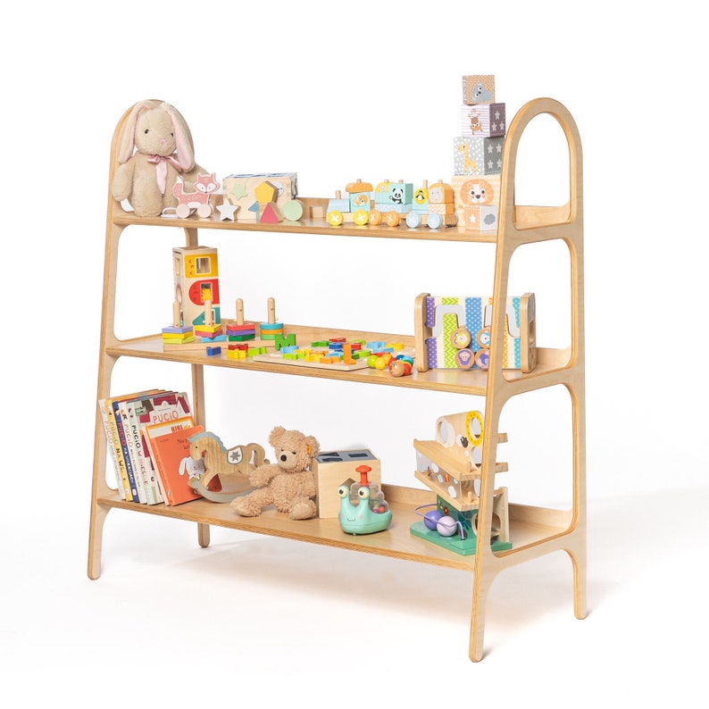 3 étagères Étagère pour jouets Montessori pour tout-petits, étagère de présentation, meubles Montessori personnalisés jusqu'à 47/120 cm image 4