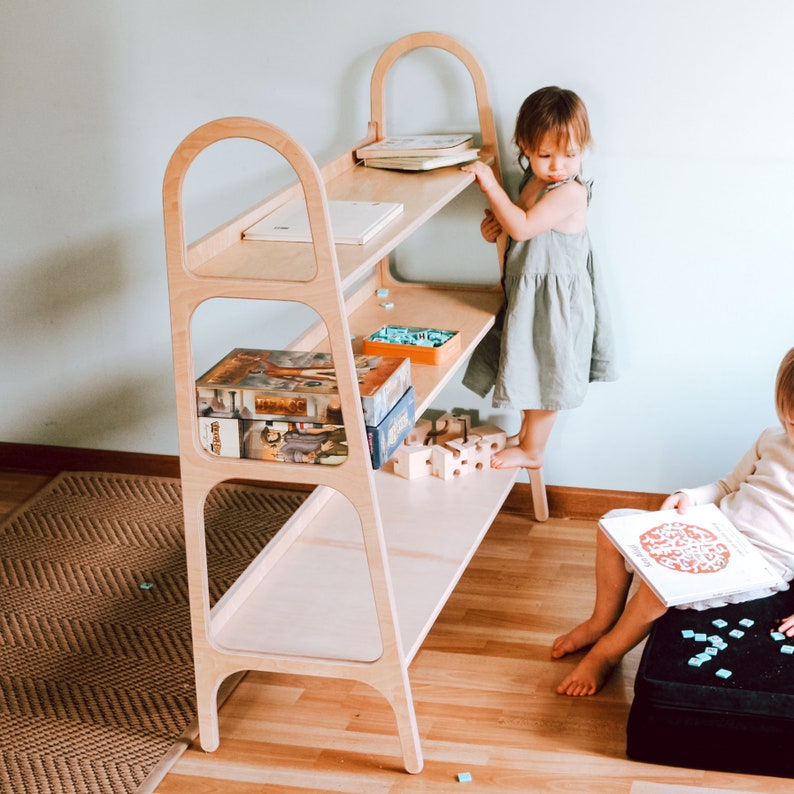 3 étagères Étagère pour jouets Montessori pour tout-petits, étagère de présentation, meubles Montessori personnalisés jusqu'à 47/120 cm image 9