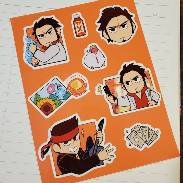 RGG Yakuza Kiryu Kazuma Vinyl Sticker Sheet