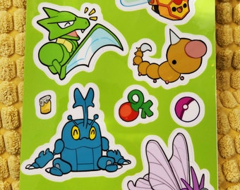 Bug Pokemon Vinyl Sticker Sheet