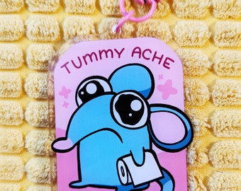 Tummy Ache Survivor Tutter - Doubled Sided Acrylic Charm Keychain