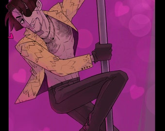 Majima Pole Dancing - Print