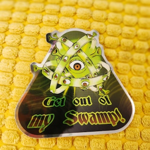 Biblically Accurate Shrek Mirror Holo Vinyl Sticker
