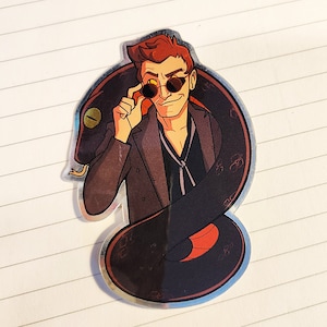 Crowley (Good Omens) Spiegelfolie Vinyl Aufkleber
