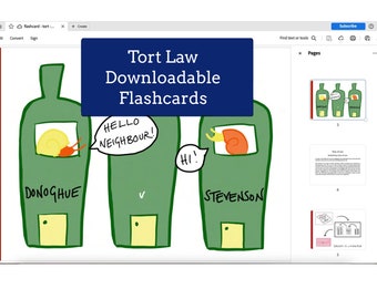 Tort Law Revision Flashcard Notes