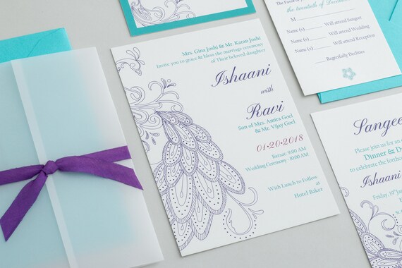 Ishaani Wedding Invitation Set Deposit Indian Wedding Etsy