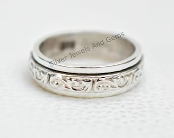Sterling Silver Spinner Ring-Spinner Meditation Ring-Handmade Silver Ring-925 Sterling Silver-Silver Spinner Ring-Designer Ring-Thumb Ring