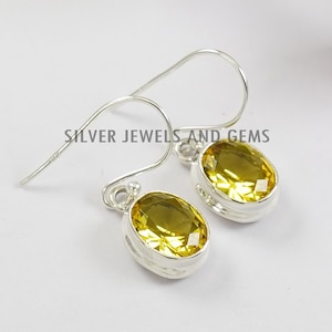 Natural Citrine Earring, Handmade Earring For Gift, Oval Citrine Earring, 925 Sterling Silver Earring, Yellow Gemstone Earring, Gift for her