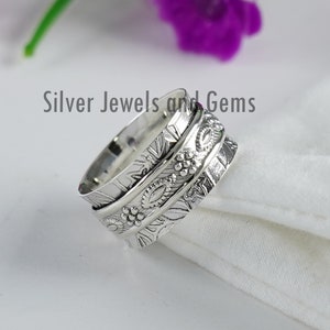 Spinner Ring, Meditation Ring, Designer Yoga Ring, 925 Sterling Silver Ring, Worry Ring, Thumb Ring, Birthday Gift, Handmade Silver Ring