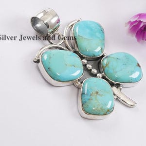 Natural Turquoise Butterfly Pendant, Anniversary Pendant, 925 Sterling Silver Pendant, Gift for Wife, December Birthstone Handmade Pendant
