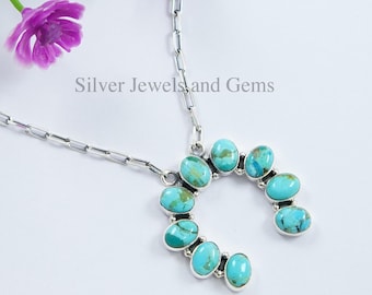 キングマン ターコイズ ステートメントネックレス、アニバーサリー