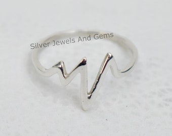 Heart Beat Ring, 925 Sterling Silver Ring, Handmade Ring, Silver Designer Ring, Gift for her, Birthday Gift, Promise Ring, Special Ring