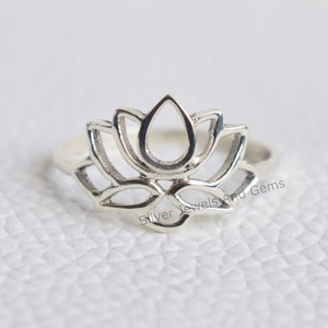 Sterling Silver Lotus Ring-Handmade Silver Ring-925 Sterling Silver Ring-Silver Lotus Ring-Gift for her- Designer Ring-Promise Ring