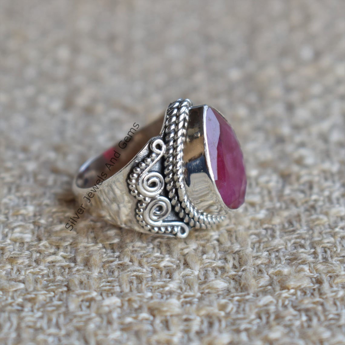 Ruby Ring Red Ruby Gemstone Ring Handmade Ring 925 Sterling | Etsy