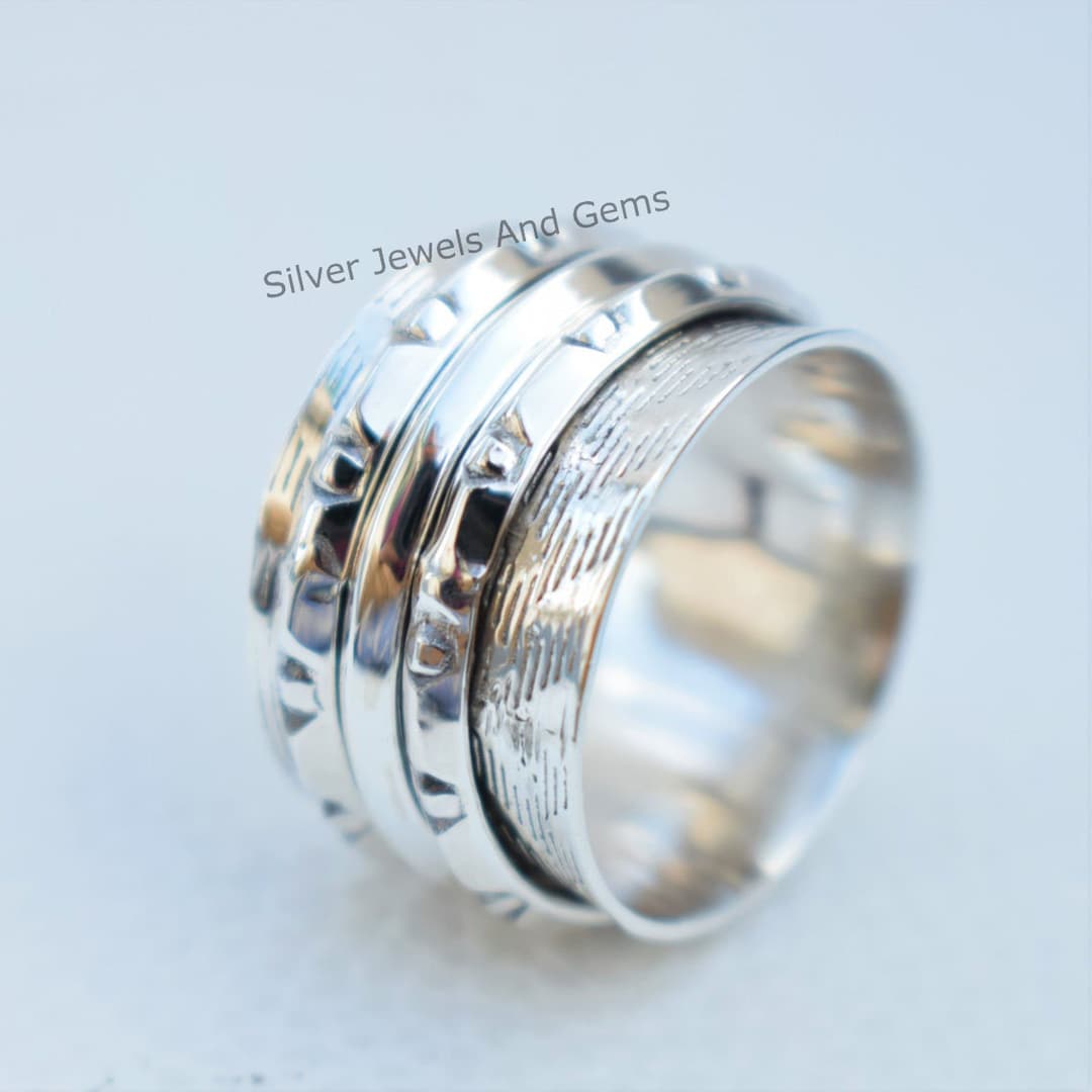 Handmade Sterling Silver Spinner Ring: Meditation Fidget Ring - Etsy Canada