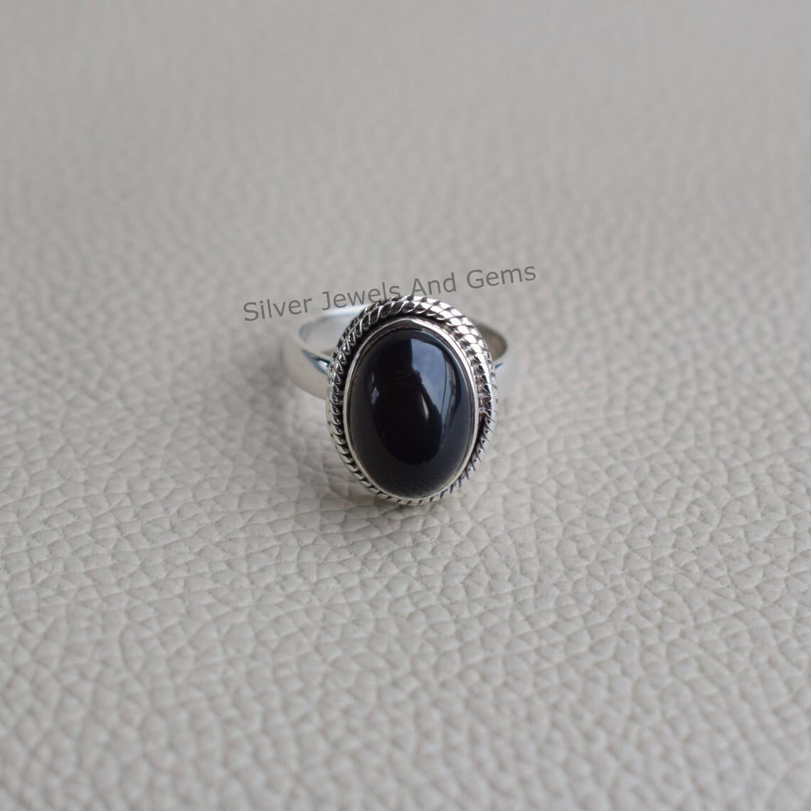 Natural Black Onyx Ring Twisted Wire Design Ring Handmade Etsy
