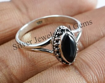 Natural Black Onyx Ring-handmade Silver Ring-925 Sterling Silver Ring-marquise  Black Onyx Designer Ring-gift for Her-december Birthstone - Etsy Denmark