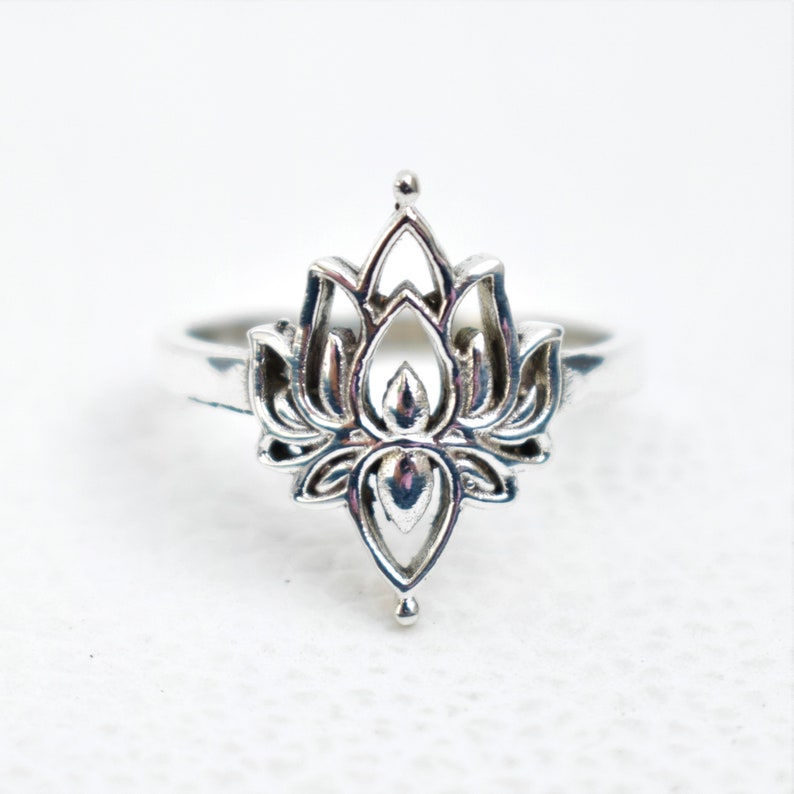 Designer Ring-Promise Ring Sterling Silver Lotus Ring-Handmade Silver Ring-925 Sterling Silver Ring-Silver Lotus Ring-Gift for her