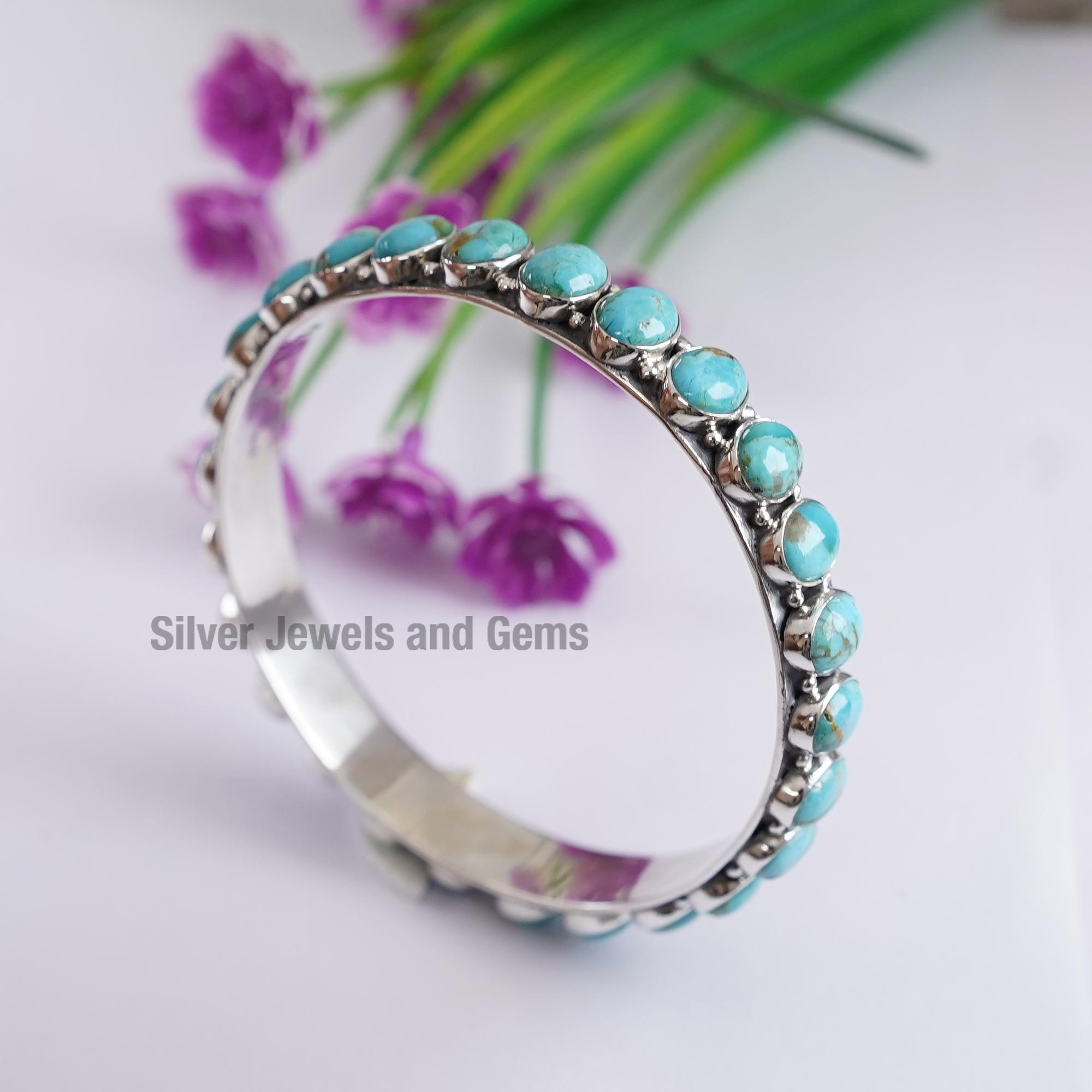 天然アリゾナターコイズバングル、ターコイズバングル、オーバル