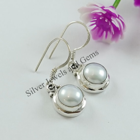 Sterling Silver Round Pearl Earrings Sterling Silver Round Pearl Earrings