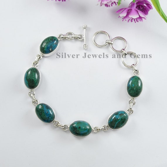 SILVER AND CHRISOCOLLA BRACELET