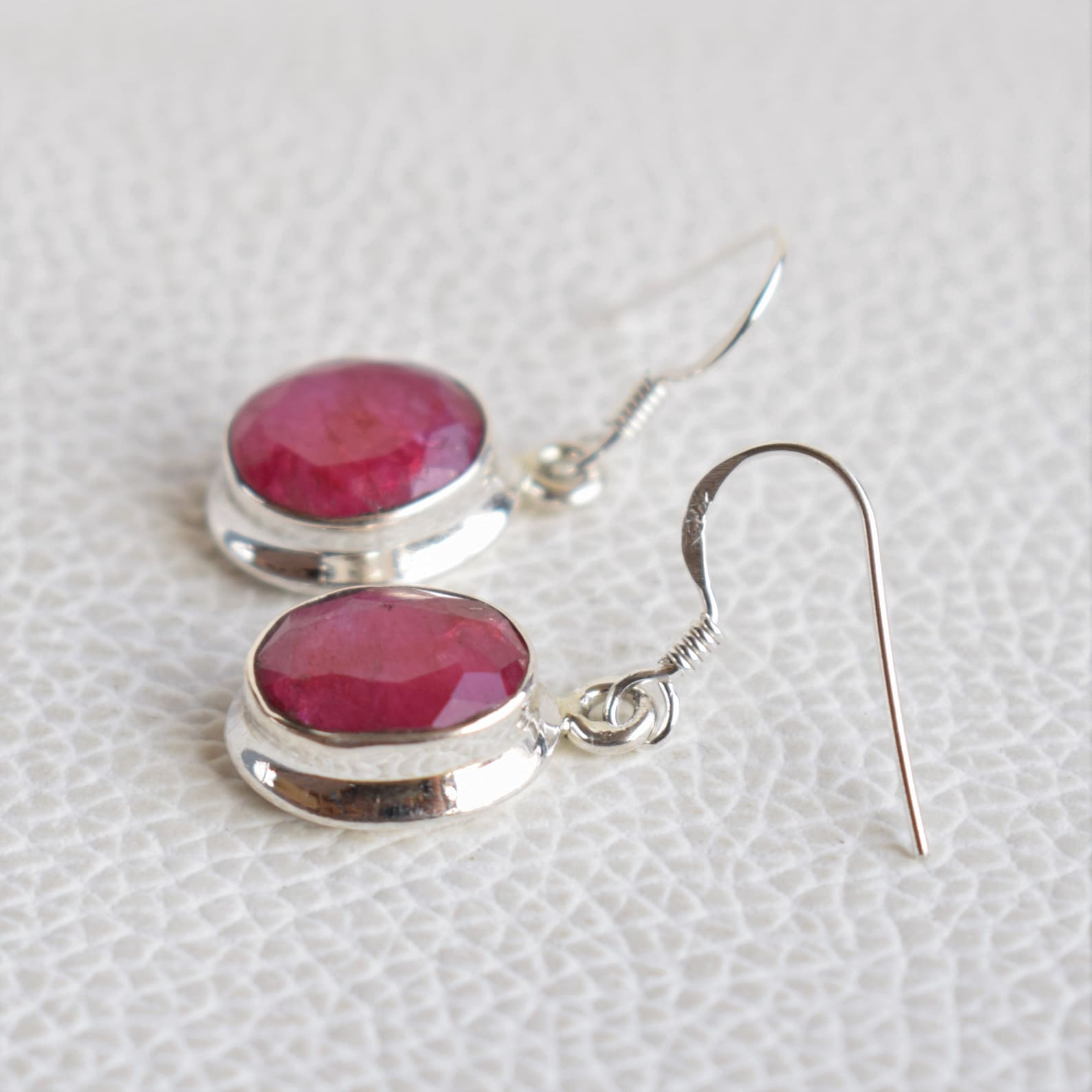 Ruby Earrings-red Ruby Earrings-handmade Silver Earrings-925 - Etsy