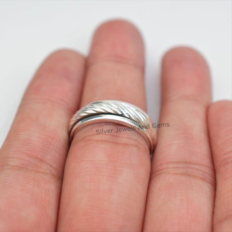 Sterling Silver Spinner Ring-Spinner Meditation Ring-Handmade Ring-925 Sterling Silver Ring-Birthday Ring-Designer Ring-Thumb Ring image 7