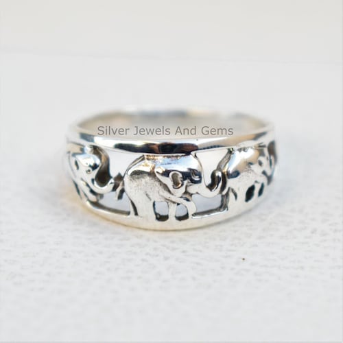 Sterling Silver Elephant Ring-Handmade Silver Ring-925 Sterling Silver Ring-Silver Elephant Ring-Gift for her-Designer Ring-Promise Ring