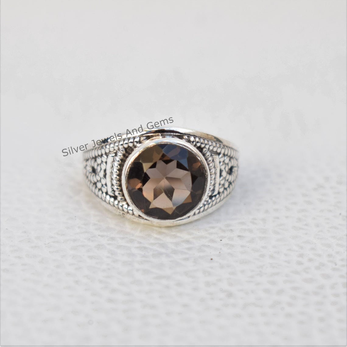 Smokey スモーキートパーズ シルバー 925 Silver ビッグリング