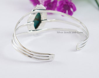 ターコイズ シルバーカフブレスレット ブレスレット メンズ バングル シルバー ターコイズ カラー