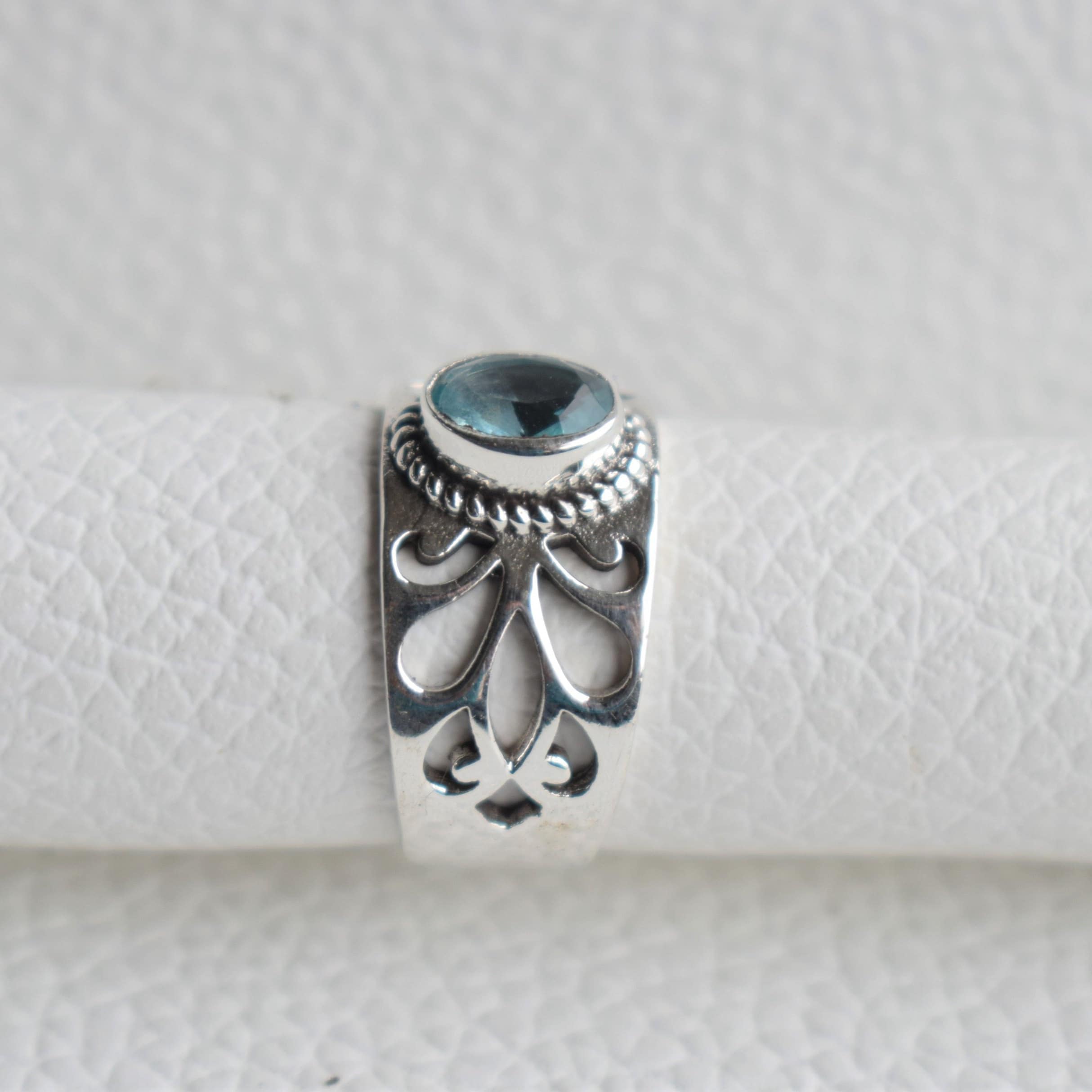 Anello Con Topazio Blu Delicato Gems Vibes, In Argento - Foto 12