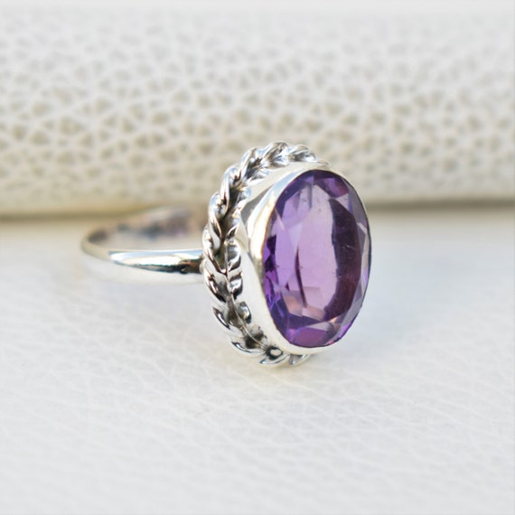 Natural Amethyst Ring-Handmade Silver Ring-925 Sterling Silver | Etsy