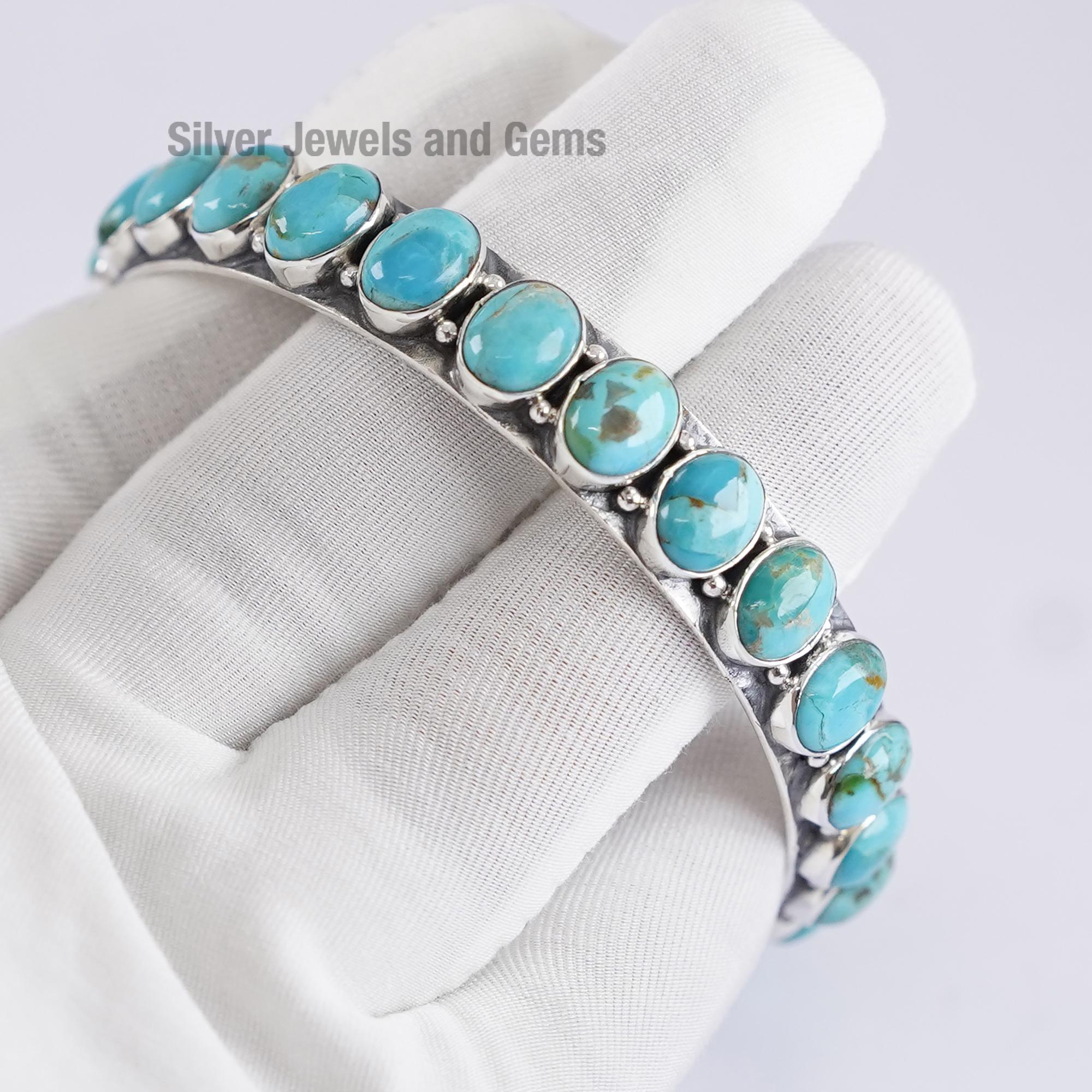 天然アリゾナターコイズバングル、ターコイズバングル、オーバル