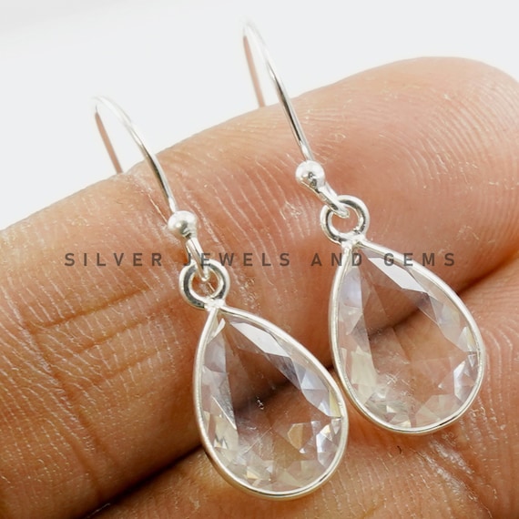 Sterling silver white topaz earrings Sterling silver white topaz earrings