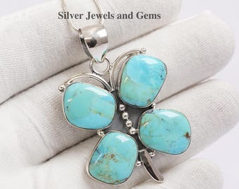 天然ターコイズバタフライペンダント、記念日ペンダント、925