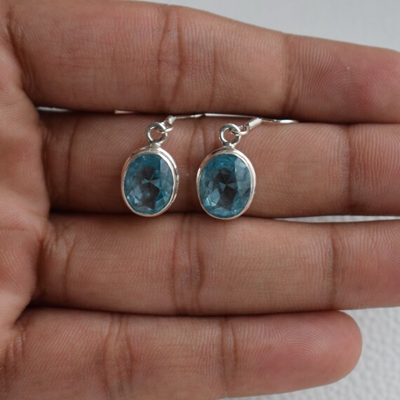 Set Di Gioielli Con Topazio Blu Svizzero: Anello E Orecchini In - Foto 5