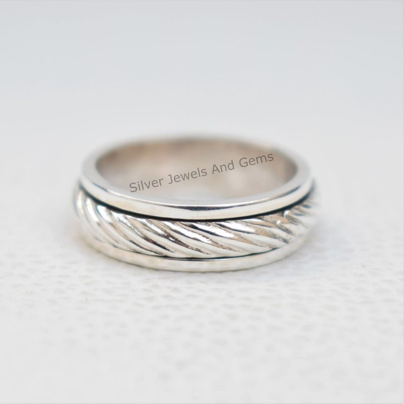 Sterling Silver Spinner Ring-Spinner Meditation Ring-Handmade Ring-925 Sterling Silver Ring-Birthday Ring-Designer Ring-Thumb Ring image 1