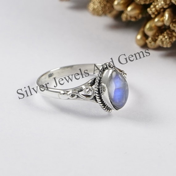 Simulated Turquoise Sterling Silver Scroll Design Ring, Size 5-1/2 - Handmade Simulated Turquoise Sterling Silver Scroll Design Ring, Size 5-1/2 - Handmade