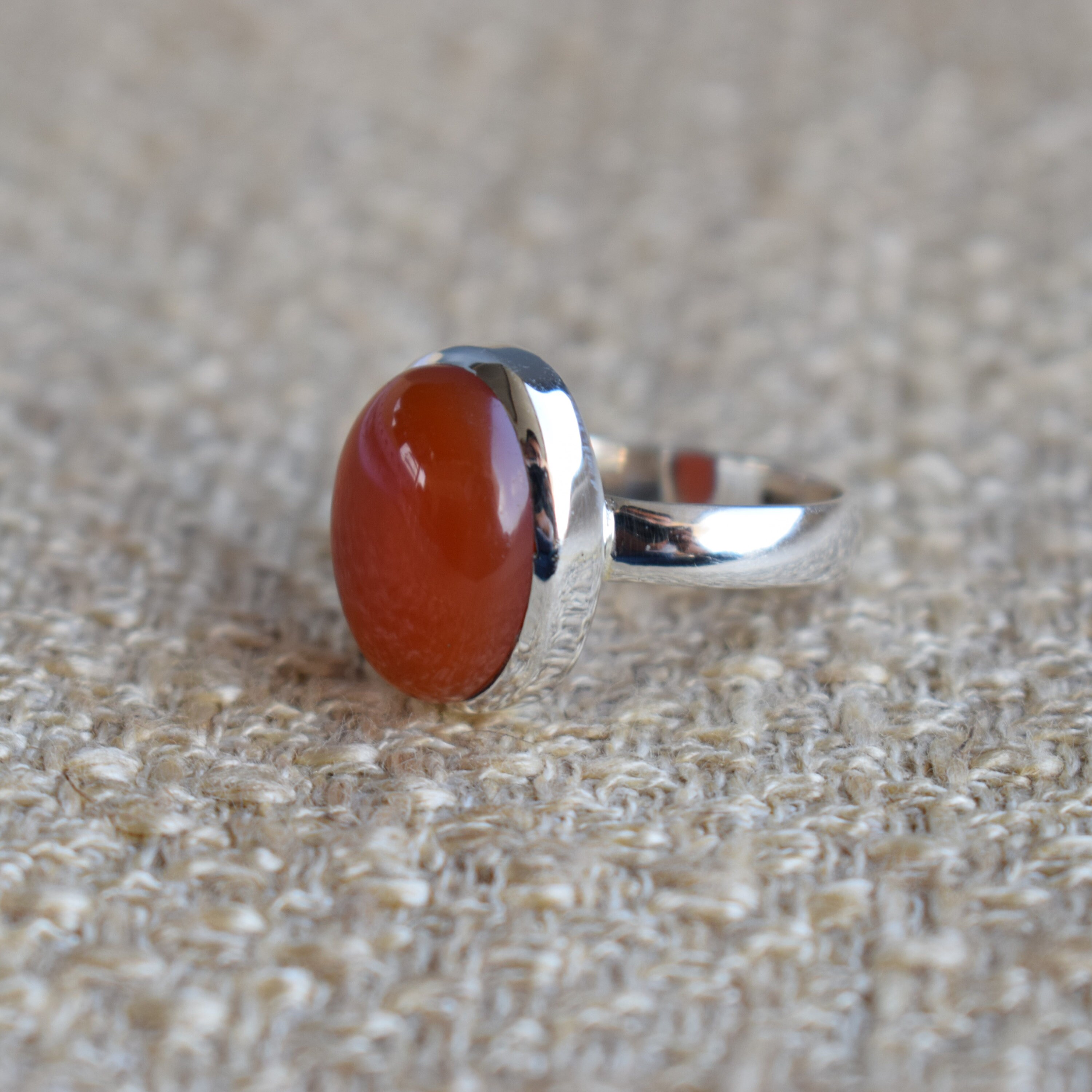 Natural Carnelian Ring-Handmade Silver Ring-925 Sterling | Etsy