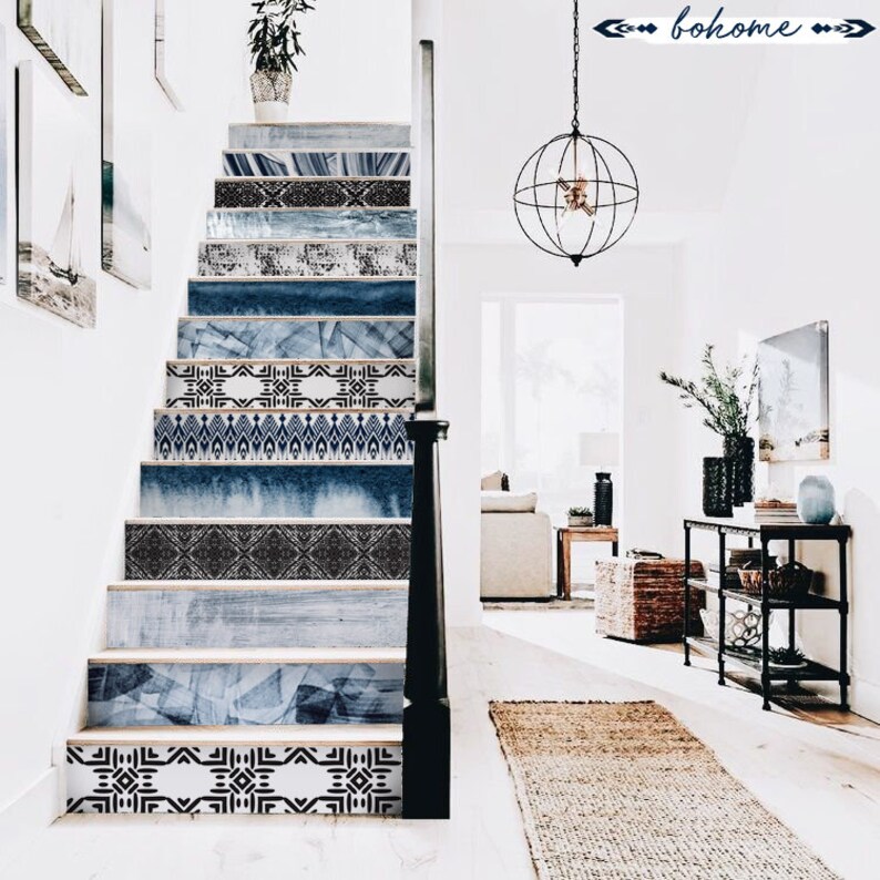 Removable Stair Riser Decal Stairs Stickers Boho Set Decals Etsy