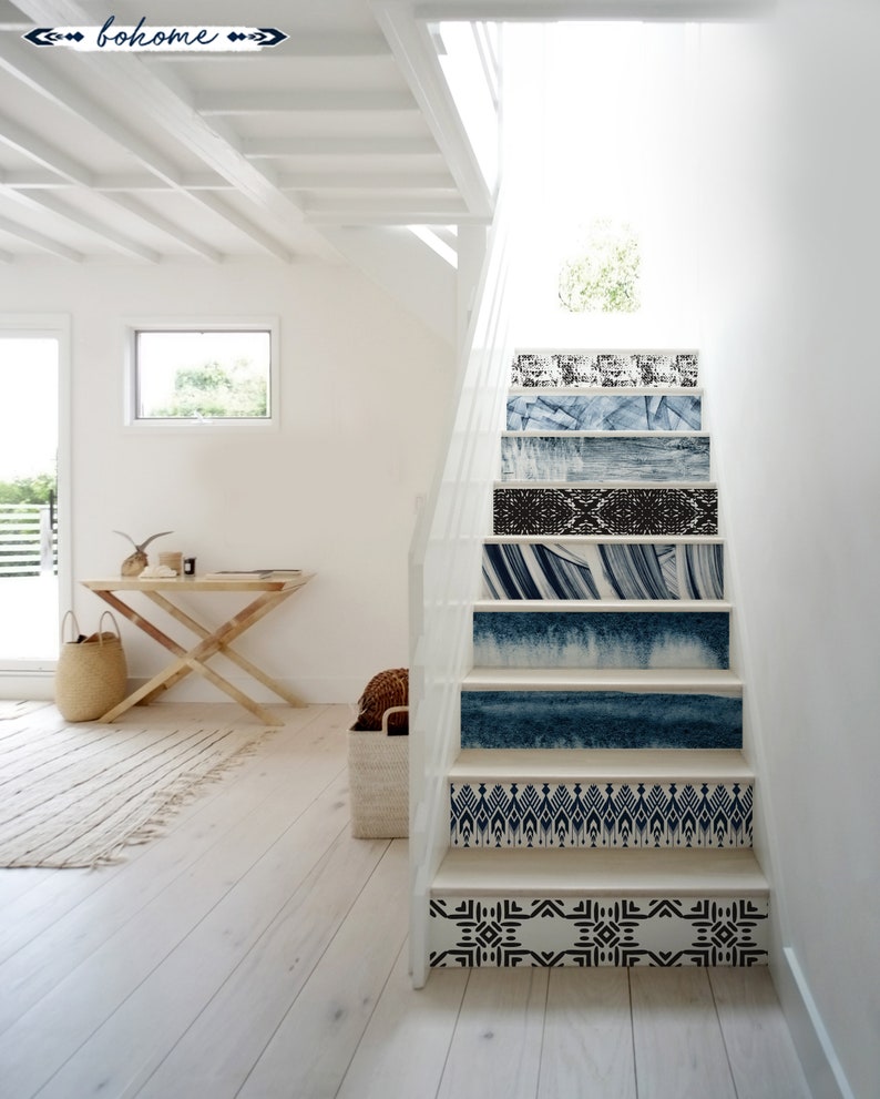 Removable Stair Riser Decal Stairs Stickers Boho Set Decals Etsy